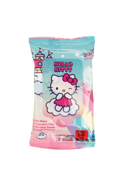 OEM Șervețele umede Hello Kitty - 15 bucăți Aloe Vera și Vitamina E