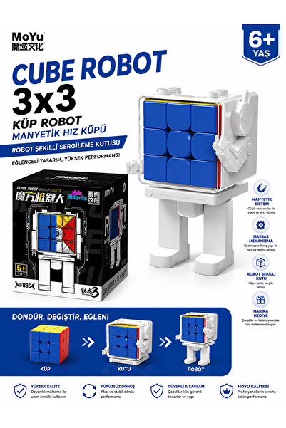 hediyecik Moyu Meilong 3x3 Robot Küp Zeka Küpü Akıl Küpü Rübik Küp Speed Cube