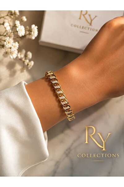 rycollections Ry Collections Xuping Zircon Stone Steel Gourmet Chain Bracelet