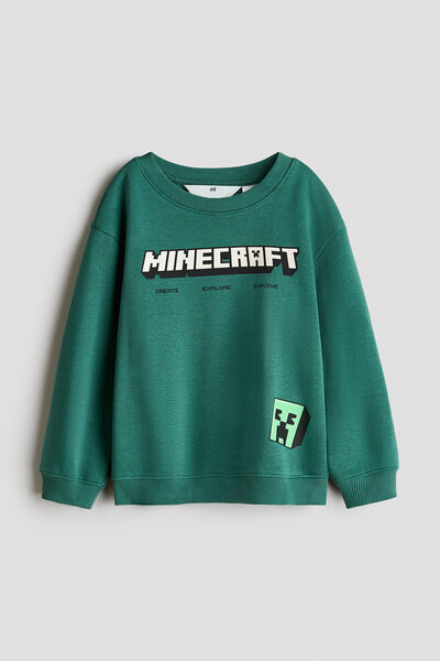 H&M Baskılı ve İçi Tüylü Sweatshirt