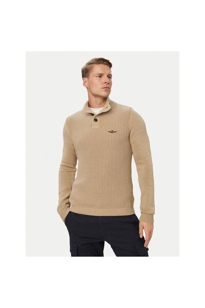Aeronautica Militare Pulovere - Bej - Buton placket