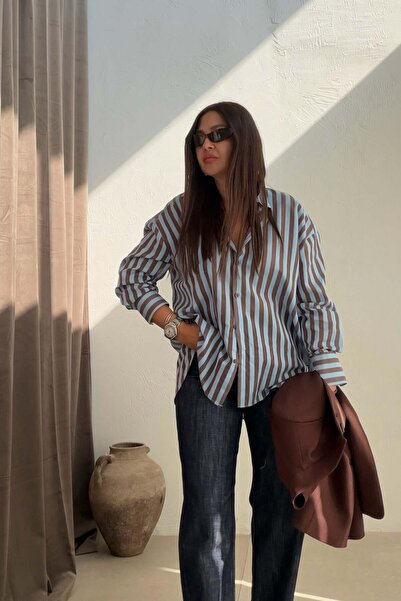 ELVAN TOLON Striped Shirt Blue