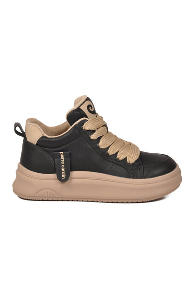 Pierre Cardin Black Lace-Up Thick Soled Fleece-Lined Cold-Resistant Women's S...