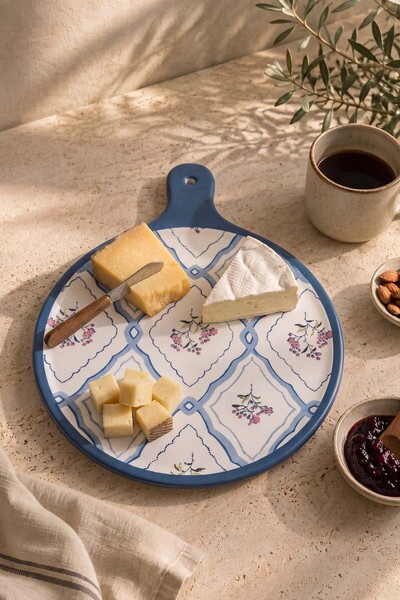 Rivaİstanbul Floral Waves Cheese Presentation Plate 26 cm