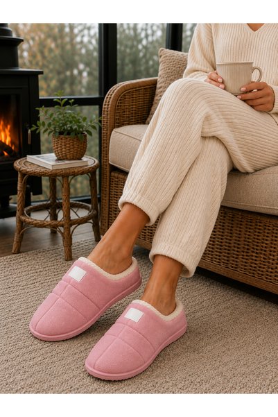 MOON CLOUD Unisex Sıcak Tutan Rahat Peluş Kapitone Ev Terliği Ev Botu Kışlık Yumuşak Taban Ev Botu ZYN263