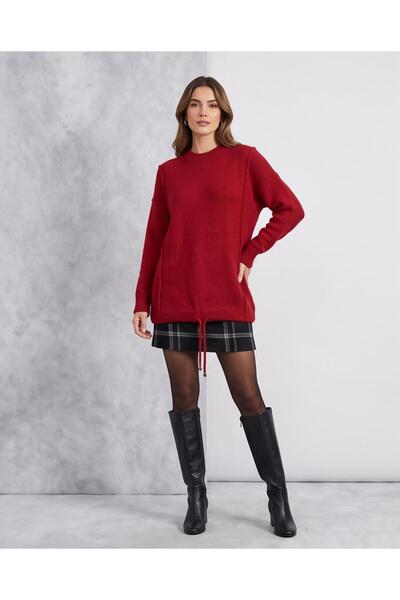 Trend Kapında Women's Beard Yarn Crew Neck Knitwear Sweater