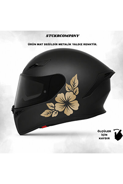 STCKRCO Çiçek Desenli Kask Stickerı - Floral Motosiklet Kask Stickerı - 17x18 cm