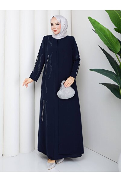 KMKkombin Rochie de seară elegantă pentru femei, cu mâneci și detalii în față...