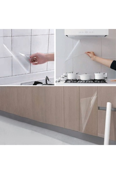 OEM 2m x 45cm Rolă de folie transparentă autoadezivă pentru dulapuri și supra...