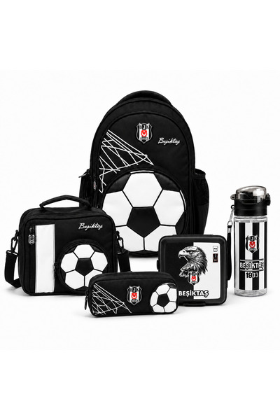 Beşiktaş Lisanslı Futbol Topu Temalı 5'li Okul Seti - Okul Çantası, Beslenme ...