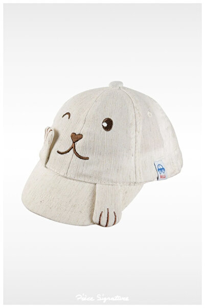 PIECE SIGNATURE 65% Cotton 35% Polyester, Dog Embroidered Baby Boy Hat (0-18 ...