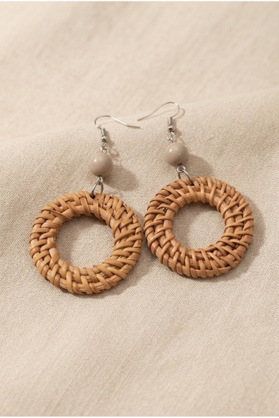 ZGNOVA Handmade Wicker Knitted Dangle Earrings