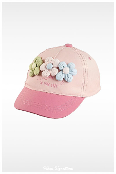 PIECE SIGNATURE 100% Cotton Flower Detail Girl's Hat (Age 1-3) (Size 48-50 cm)