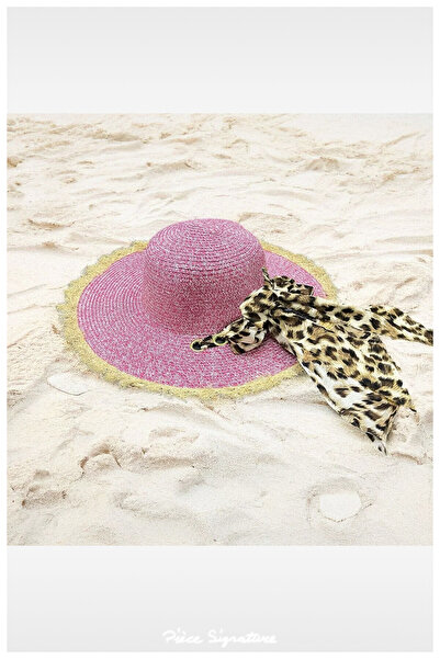 PIECE SIGNATURE Luxury Straw Wide Brim Crushed Beach Hat for Women