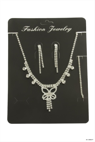 ZERO LAND Concepta Stone Set Necklace (04456) Silver Color