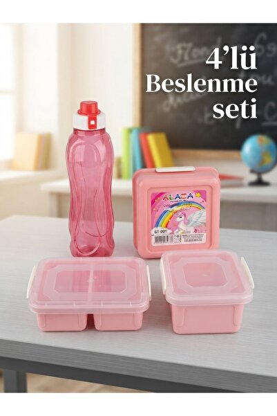 Lider MAGNESİA 4LÜ OKUL BESLENME SETİ 1,4 LT + 750ML SU MATARASI