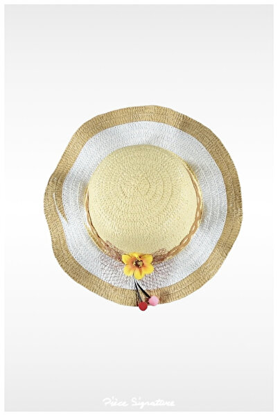 PIECE SIGNATURE Girl's Yellow Daisy Straw Hat