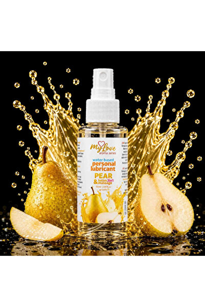 mylove Lubrifianți aromatizați Seria Aroma Intim și Masaj 2 în 1 Pară 50 ml