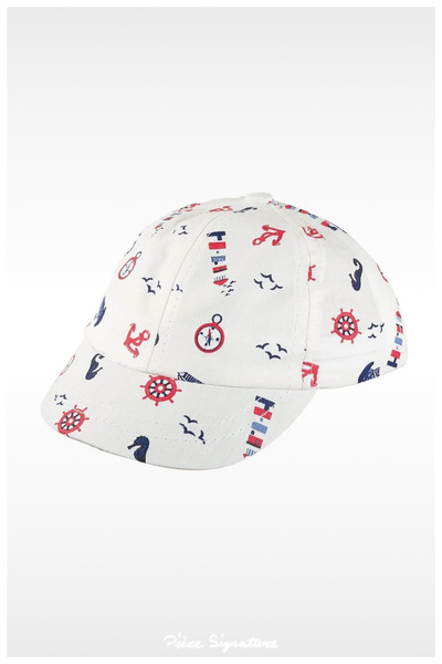 PIECE SIGNATURE 100% Cotton Printed Baby Boy Hat (0-18 Months) (Size 44-46 cm)