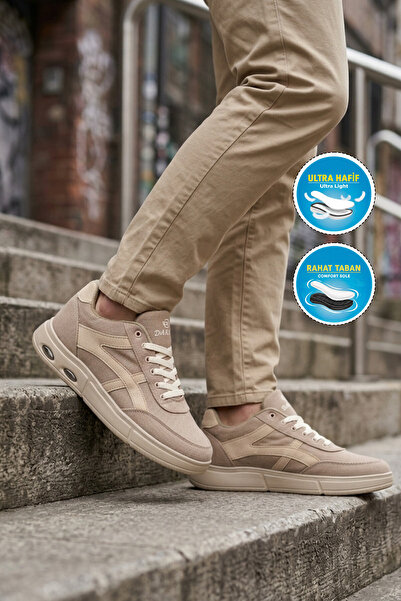 Dakırs Beige Canvas Linen Comfortable Lightweight Flexible Men's Casual Walki...