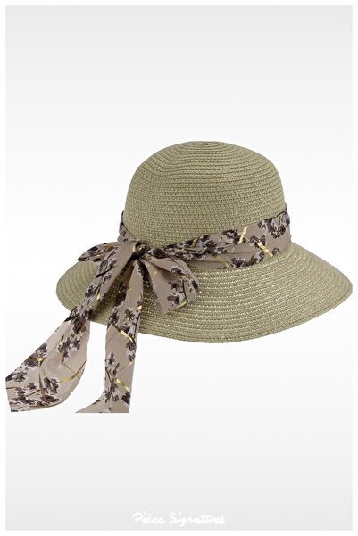 PIECE SIGNATURE Short Brim Luxury Straw Hat for Women (57-58 cm) (Adjustable ...