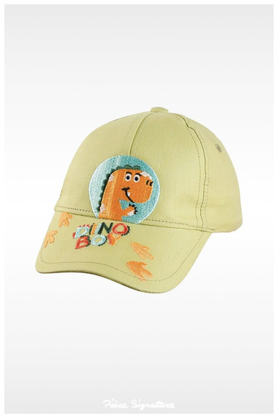 PIECE SIGNATURE 100% Cotton Dinosaur Embroidered Hat for Babies (0-18 Months)...