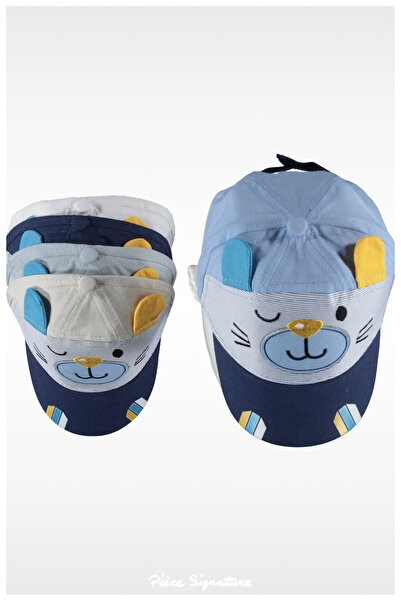 PIECE SIGNATURE Children's Hat with Kitten and Ears (1-3 Years) (Light Blue)