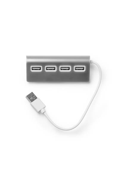 STAMINA Hub USB PLERION, 4 porturi, argintiu