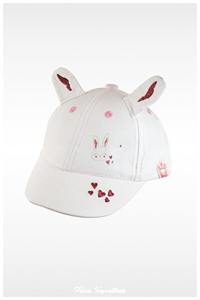 PIECE SIGNATURE 100% Cotton Rabbit Embroidered Baby Girl Hat (0-18 Months) (S...