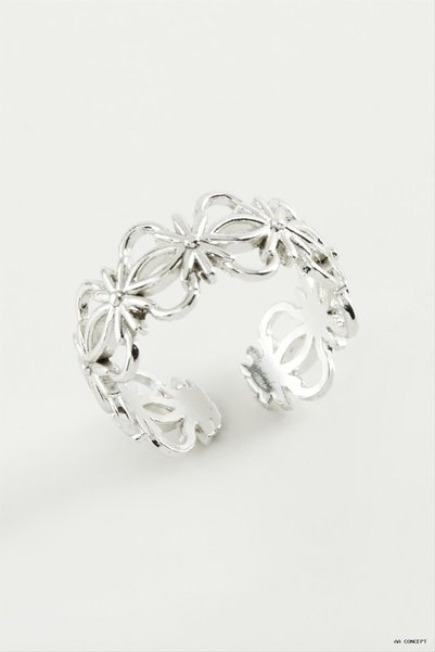 ZERO LAND Concepta Flower Metal Ring (10047) Silver Color