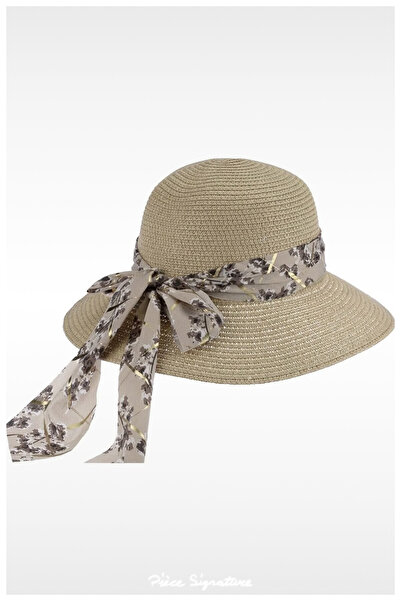 PIECE SIGNATURE Short Brim Luxury Straw Hat for Women (57-58 cm) (Adjustable ...