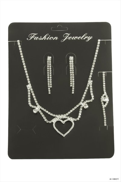 ZERO LAND Concepta Stone Set Necklace (04454) Silver Color
