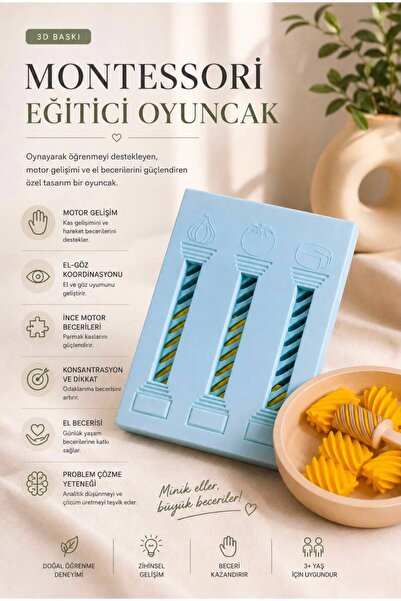5 Parça Eğitici Makarna Oyun Seti – Çocuklar İçin Eğitici Mutfak Oyuncağı