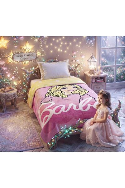 Taç Lisanslı Barbie Malibu Battaniye Tek Kişilik