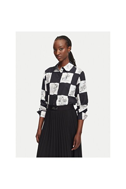 Karl Lagerfeld Bluze - Alb - Guler cu guler înalt