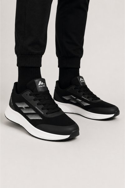 Jagulep Men's Faylon Sole Lace-Up Sports Shoes Black - White