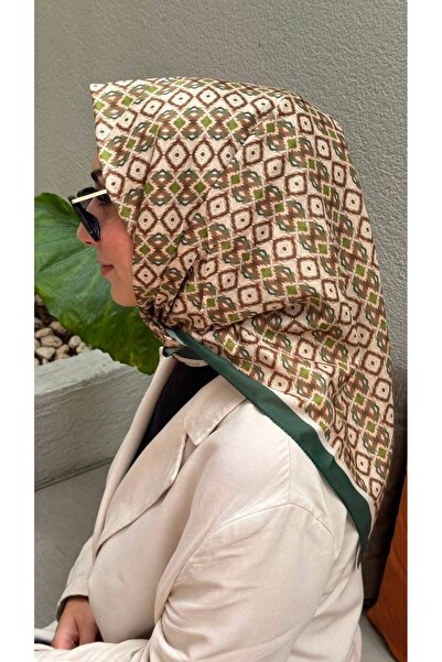 Firuze scarf Green Riva Pattern Soft Cotton Scarf