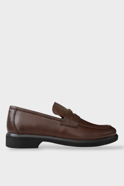 Jagulep Men's Poly Sole Genuine Leather Shoes Brown