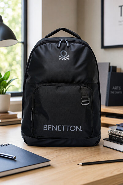 United Colors of Benetton Black Unisex School Backpack 20846