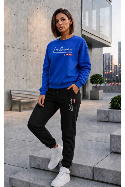 CLOTHES33 Zero Collar Sweat Suit 2-Piece Combination Winter Embroidered Handw...