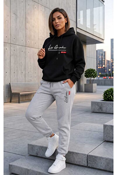 CLOTHES33 Hooded Tracksuit 2-Piece Combination Winter Embroidered Handwritten...
