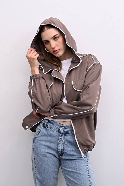 LOKADI Women's Mink Hooded Windbreaker Jacket - Seasonal Water-Repellent Rain...