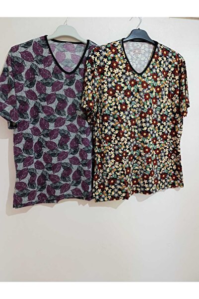 anne moda ankara 2-Pack, Full Summer Wear, Short Sleeve, Lycra Viscose, Anti-...