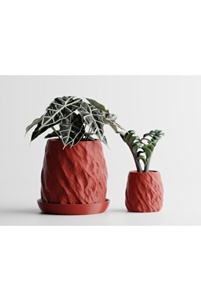 LayerCrew Ghiveci cu farfurie Mura 9.8 cm 9.7 cm 9.9 cm Red