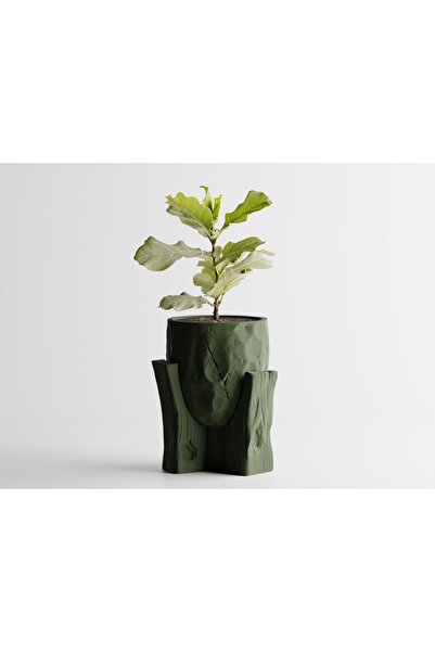LayerCrew Ghiveci decorativ cu suport Grotia 12.2 cm 10.2 cm 10.3 cm Dark Green