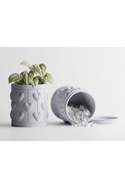 LayerCrew Borcan cu capac-ghiveci Amis 10.5 cm 10.4 cm 10.4 cm Marble