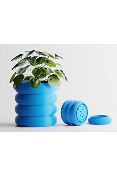 LayerCrew Ghiveci cu farfurie Fluxo 16.0 cm 15.3 cm 15.3 cm Cyan