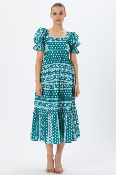 MY GRS Poplin Fabric Square Neck Dress