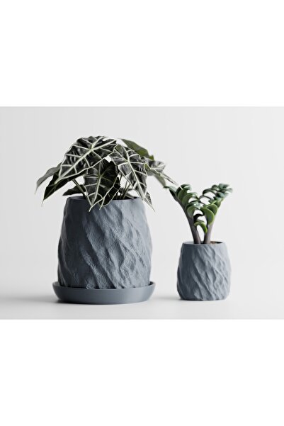 LayerCrew Ghiveci cu farfurie Mura 9.8 cm 9.7 cm 9.9 cm Blue Gray