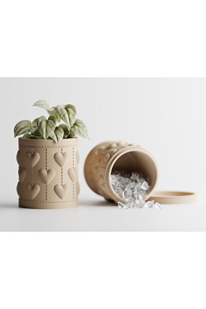 LayerCrew Borcan cu capac-ghiveci Amis 10.5 cm 10.4 cm 10.4 cm Desert Tan